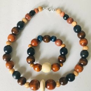 Wooden Necklace and Bracelet